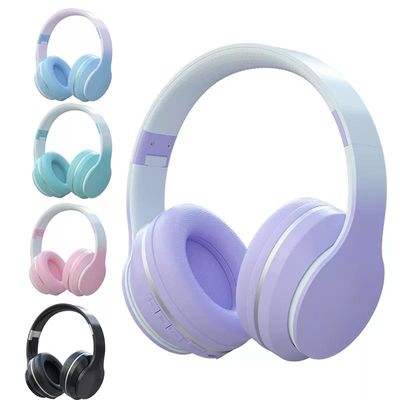 Fones de ouvido sobre a orelha, fones de ouvido de pouco peso dobráveis de Bluetooth do ABS com baixo profundo