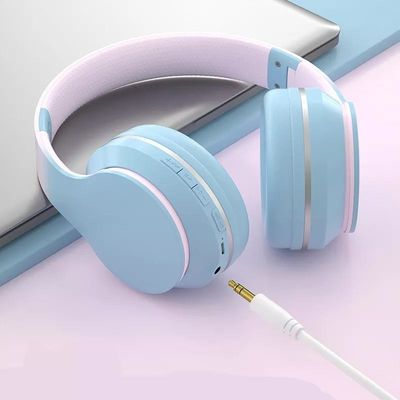 Fones de ouvido sobre a orelha, fones de ouvido de pouco peso dobráveis de Bluetooth do ABS com baixo profundo