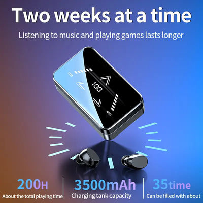 Fones de ouvido sem fio dos esportes TWS Bluetooth na orelha com banco do poder