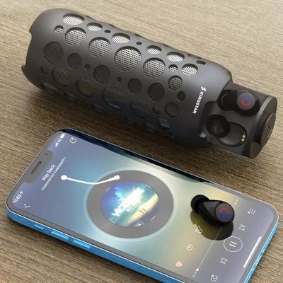 2 em 1 rádio dos fones de ouvido de TWS Bluetooth com o orador portátil exterior Mic Handsfree