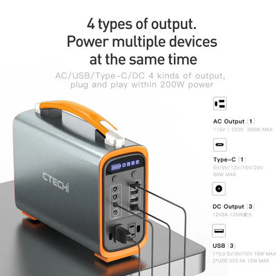 Gerador solar portátil 200w 300w da central elétrica de energias solares Lifepo4