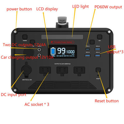 central elétrica portátil 12kg da emergência de 1000W 400000mah para ferramentas