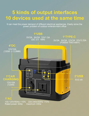 Central elétrica portátil exterior carregada solar de central elétrica 80000mAh 296WH