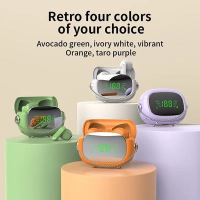 O ODM do OEM ostenta fones de ouvido de Bluetooth com o espelho da indicação digital do diodo emissor de luz de Macaron ENC