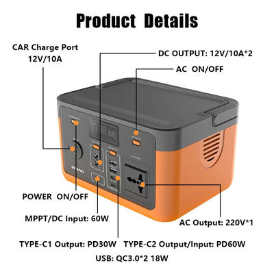 bateria portátil livre 3.6kg da central elétrica Lifepo4 de gerador de energias solares 300W