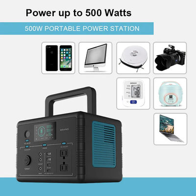 central elétrica de energias solares de 500W Lifepo4, certificados portáteis do FCC do CE ROHS da central elétrica 518wh